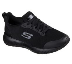 Obuwie Sportowe Damskie Skechers Work: Squad SR Biały. Czarne buty sportowe na co dzień damskie Skechers, bez wzorów, z materiału. Za 279.99 zł.