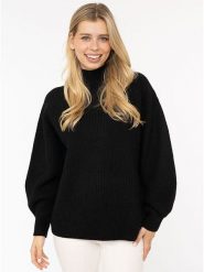 Zwillingsherz Sweter w kolorze czarnym rozmiar: XL. Czarne golfy damskie Zwillingsherz, xl, bez wzorów, prążkowane, bez ramiączek. Za 232.23 zł.