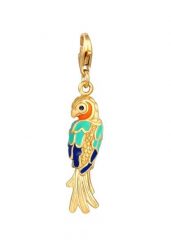 Nenalina Damski wisiorek charm kolorowa papuga emaliowana z kryształami srebro 925 Sterling Silver Naszyjniki 1 ct. Szare naszyjniki damskie Nenalina, srebrne. Za 293.99 zł.