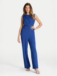Swing Kombinezon 3AI02900 Niebieski Regular Fit. Niebieskie kombinezony damskie Swing, bez wzorów, z syntetyku, bez kołnierzyka, bez ramiączek. Za 489.99 zł.