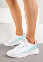 Biało-Miętowe Buty Sportowe Sneakersy Zdobione Efektem Ombre Banelissa. Białe buty sportowe na co dzień damskie Renee, z aplikacjami, na fitness i siłownię. Za 99.99 zł.