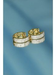 ATELIER DU DIAMANT Złote kolczyki-kreole "Rangs Scintillants" z diamentami rozmiar: onesize. Żółte kolczyki damskie ATELIER DU DIAMANT, z diamentem, złote. Za 3,558.99 zł.