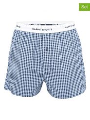 Happy Shorts Bokserki (3 pary) w kolorze granatowo-niebieskim rozmiar: M. Niebieskie bokserki męskie Happy Shorts, bez wzorów. Za 72.45 zł.