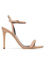 Elisabetta Franchi Sandały SA57L51E2 181 Różowy. Czerwone sandały damskie Elisabetta Franchi, bez wzorów, ze skóry, bez obcasa, na szpilce. Za 1,429.00 zł.