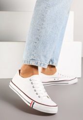 Biało-Czerwone Basicowe Trampki pod Kostkę Lilamea. Białe trampki i tenisówki damskie Renee, bez wzorów. Za 49.99 zł.
