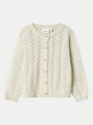 NAME IT Kardigan 13233051 Beżowy Regular Fit. Brązowe swetry dziewczęce Name it, bez wzorów, z bawełny, bez kołnierzyka. Za 79.99 zł.