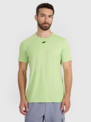 T-SHIRT TRENINGOWY MĘSKI 4F SZYBKOSCHNĄCY MULTIACTIVE. Czerwone t-shirty męskie 4f, m, bez wzorów, z bawełny, bez kołnierzyka. Za 99.99 zł.