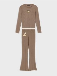 Bawełniany komplet: koszulka i legginsy Pusheen the Cat - brązowy. Brązowe koszulki dziewczęce Sinsay, l, bez wzorów, z bawełny, bez ramiączek. Za 49.99 zł.