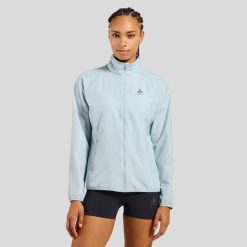 Kurtka damska ODLO Jacket ESSENTIAL LIGHT. Niebieskie kurtki damskie Odlo, bez wzorów, bez kaptura. Za 399.99 zł.