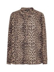 Ilse Jacobsen Bluzka w kolorze jasnobrązowo-czarnym rozmiar: 40. Brązowe bluzki damskie Ilse Jacobsen, bez wzorów, z wiskozy, bez kołnierzyka, bez ramiączek. Za 100.28 zł.