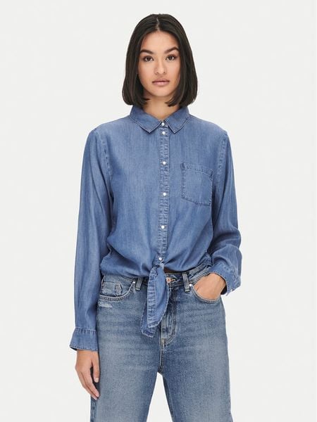 JDY Koszula Jasper 15252957 Niebieski Regular Fit. Niebieskie koszule damskie JDY, bez wzorów, z lyocellu, bez kołnierzyka, bez ramiączek. Za 69.99 zł.