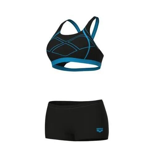 Damski 2-częściowy kostium kąpielowy Arena Graphic Pro. Czarne bikini damskie Arena, bez wzorów. Za 225.50 zł.