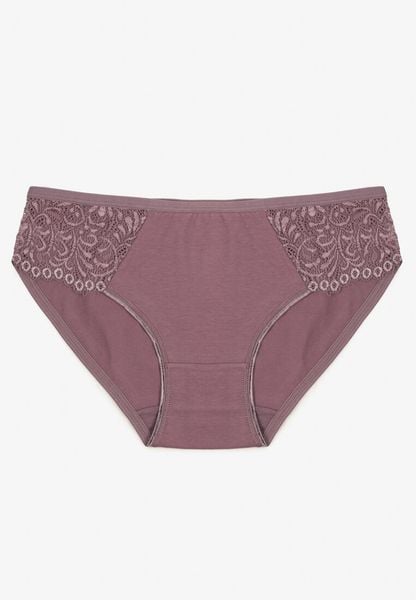 Fioletowe Bawełniane Majtki Figi o Klasycznym Fasonie Venalice. Fioletowe figi damskie Renee, l, z aplikacjami, z bawełny. Za 7.99 zł.