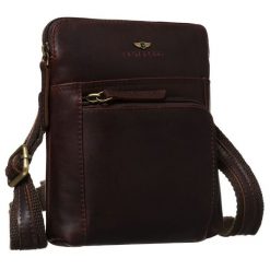 Brązowa, skórzana listonoszka męska zawieszona na regulowanym pasku Peterson PTN 1904-OPU. Brązowe saszetki męskie Peterson, ze skóry. Za 149.99 zł.