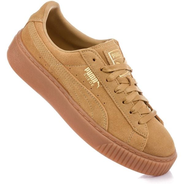 Damskie buty trampki sportowe PUMA SUEDE PLATFORM. Żółte trampki i tenisówki damskie Puma, bez wzorów. Za 159.00 zł.