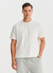 PAKO LORENTE - Biały t-shirt oversize. Białe t-shirty męskie Pako Lorente, xl, bez wzorów, z bawełny, bez kołnierzyka. Za 99.99 zł.