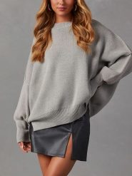 Milan Kiss Sweter w kolorze szarym rozmiar: XL. Szare swetry klasyczne damskie Milan Kiss, xl, prążkowane, bez kołnierzyka. Za 152.99 zł.