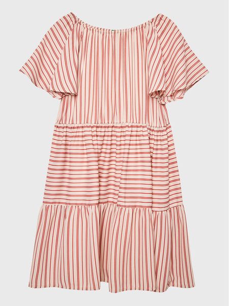 United Colors Of Benetton Sukienka letnia 4UCTCV014 Różowy Regular Fit. Czerwone sukienki dziewczęce United Colors Of Benetton, na lato, bez wzorów, z syntetyku, bez ramiączek. Za 229.99 zł.