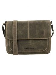 HIDE & STITCHES Skórzana torebka "Idaho" w kolorze khaki - 27 x 21 x 7 cm rozmiar: onesize. Brązowe torebki klasyczne damskie HIDE & STITCHES, bez wzorów, z materiału, bez dodatków. Za 217.99 zł.