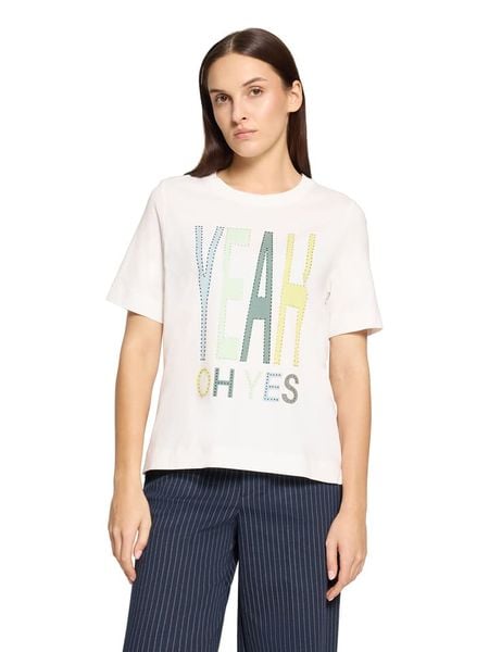 CARTOON Koszulka w kolorze białym rozmiar: 46. Białe bluzki damskie Cartoon, bez wzorów, z bawełny, bez kołnierzyka. Za 66.00 zł.