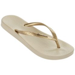 Japonki plażowe damskie Ipanema Anatomic Tan FEM. Brązowe klapki damskie Ipanema, bez wzorów, z materiału, bez obcasa. Za 127.00 zł.