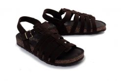 YOKONO JERBA-260 NOB MARRON, sandały damskie. Brązowe sandały damskie Yokono, bez wzorów, ze skóry, bez obcasa, na płaskiej podeszwie. Za 269.90 zł.