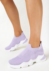Fioletowe Buty Sportowe z Elastyczną Cholewką na Grubej Podeszwie Ilhena. Fioletowe obuwie treningowe damskie Born2be, na fitness i siłownię. Za 64.99 zł.