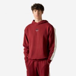 Bluza z kapturem do koszykówki unisex Tarmak NBA Bulls. Czerwone bluzy sportowe damskie KIPSTA, l, bez wzorów, z bawełny, bez ramiączek, z kapturem. Za 149.99 zł.