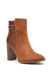 Foreverfolie Botki w kolorze jasnobrązowym rozmiar: 38. Brązowe botki damskie Foreverfolie, eleganckie, bez obcasa, bez zapięcia. Za 122.09 zł.