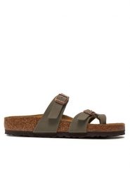 Birkenstock Japonki Mayari Szary. Szare klapki damskie Birkenstock, bez wzorów, ze skóry, bez obcasa. Za 369.99 zł.