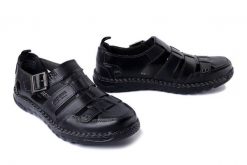 JOSEF SEIBEL 42708 859 105 Wilson 08 black-black, sandały męskie. Czarne sandały męskie Josef Seibel, ze skóry, bez zapięcia. Za 311.92 zł.