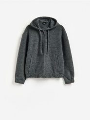 Rozpinana bluza z kapturem - ciemnoszary. Szare bluzy z kapturem męskie Reserved, l, z dzianiny. Za 199.99 zł.