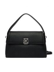 Calvin Klein Torebka Emblem Hw Pebble Shoulder Bag 25 LV04F3425G Czarny. Czarne torebki klasyczne damskie CALVIN KLEIN, bez wzorów, ze skóry, bez dodatków. Za 569.99 zł.