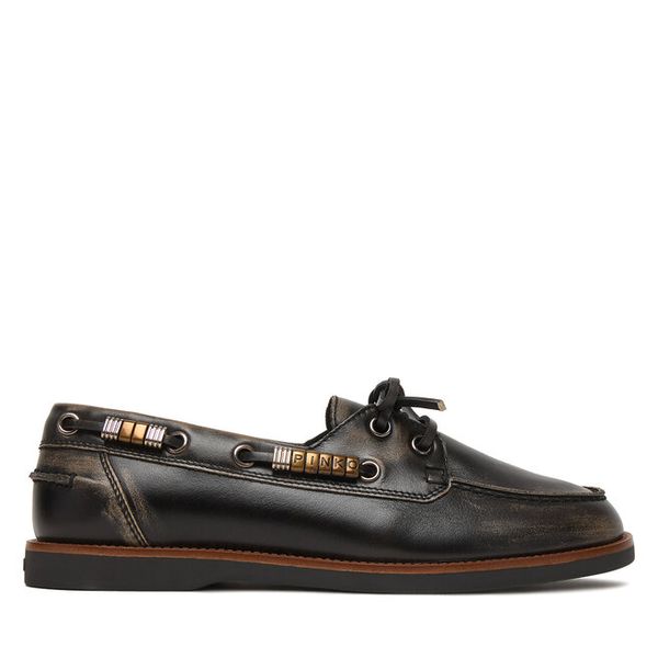 Półbuty PINKO. Czarne półbuty damskie Pinko, bez wzorów, bez obcasa, na płaskiej podeszwie. Za 1,399.00 zł.