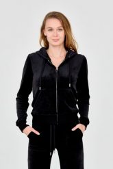 JUICY COUTURE Czarna rozpinana bluza damska. Czarne bluzy bez kaptura damskie Juicy Couture, s, z poliesteru. W wyprzedaży za 283.99 zł.