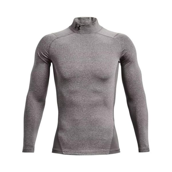 Koszulka sportowa męska Under Armour Cg Armour Comp Mock długi rękaw. Szare t-shirty sportowe męskie Under Armour, m, z tkaniny, bez ramiączek, do biegania. Za 199.99 zł.