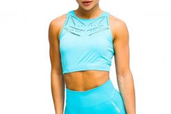 Biustonosz sportowy damski GymHero Venice Beach Top Short Bra. Niebieskie topy sportowe damskie Gym Hero, m, bez wzorów, z elastanu, bez ramiączek. Za 59.99 zł.
