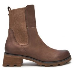 Botki Caprice. Brązowe botki damskie Caprice, bez obcasa, na płaskiej podeszwie, bez zapięcia. Za 439.99 zł.