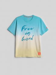 4F T-shirt regular z nadrukiem męski - multikolor XXL. T-shirty męskie 4f, m, bez wzorów, z jeansu, bez kołnierzyka. Za 89.99 zł.