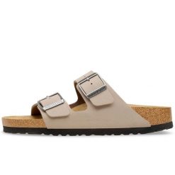 Klapki Birkenstock Arizona Birkibuc Dorosłych. Szare klapki damskie Birkenstock, z nubiku. Za 422.96 zł.