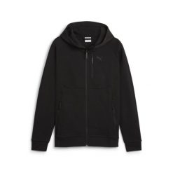 Bluza Sportowa Męska Puma Pumatech Fz. Czarne bluzy sportowe męskie Puma, bez wzorów, eleganckie, bez kołnierzyka, bez ramiączek. Za 247.99 zł.