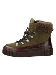 GANT Footwear Skórzane botki "Snowmont" w kolorze oliwkowym rozmiar: 40. Zielone botki damskie GANT Footwear, ze skóry, eleganckie, bez obcasa, bez zapięcia. Za 477.49 zł.