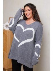 Curvy Lady Sweter w kolorze szarym rozmiar: 40/42. Szare swetry klasyczne damskie Curvy Lady, ze splotem, bez kołnierzyka. Za 140.86 zł.