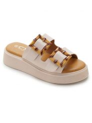 C'M Klapki w kolorze beżowym rozmiar: 38. Brązowe klapki damskie C'M, bez wzorów, bez obcasa, na platformie. Za 140.53 zł.