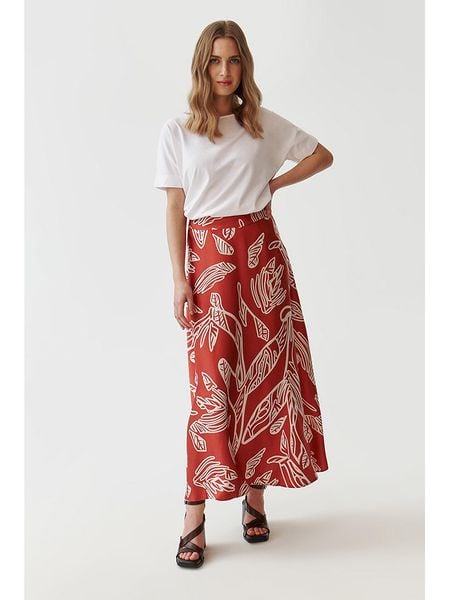 TATUUM Spódnica w kolorze czerwono-białym rozmiar: 38. Białe spódniczki damskie Tatuum, bez wzorów, z wiskozy, z podwyższonym stanem, maxi. Za 152.62 zł.