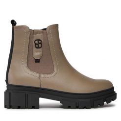 Botki s.Oliver. Brązowe botki damskie S.Oliver, bez obcasa, na płaskiej podeszwie, bez zapięcia. Za 309.99 zł.