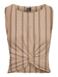 Pieces Top w kolorze beżowym rozmiar: XL. Brązowe topy damskie Pieces, xl, bez wzorów, bez kołnierzyka. Za 24.12 zł.