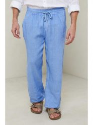 Lin Passion Spodnie w kolorze błękitnym rozmiar: 36/38. Niebieskie spodnie materiałowe męskie Lin Passion, bez wzorów, z bawełny. Za 113.99 zł.