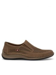 Rieker Półbuty 05277-64 Beżowy. Brązowe półbuty męskie Rieker, ze skóry, bez zapięcia. Za 359.99 zł.