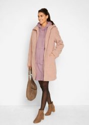 Sukienka dresowa z mieszanki bawełny. Brązowe sukienki damskie bonprix, bez wzorów, z bawełny, bez kołnierzyka, bez ramiączek. Za 107.99 zł.